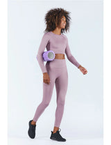 Haut De Sport Femme Manche Longue lila vu de dos