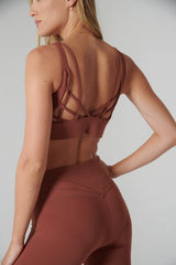 Brassière de Sport Femme brique vu de dos