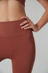 zoom sur le Legging Sport Femme Taille Haute brique