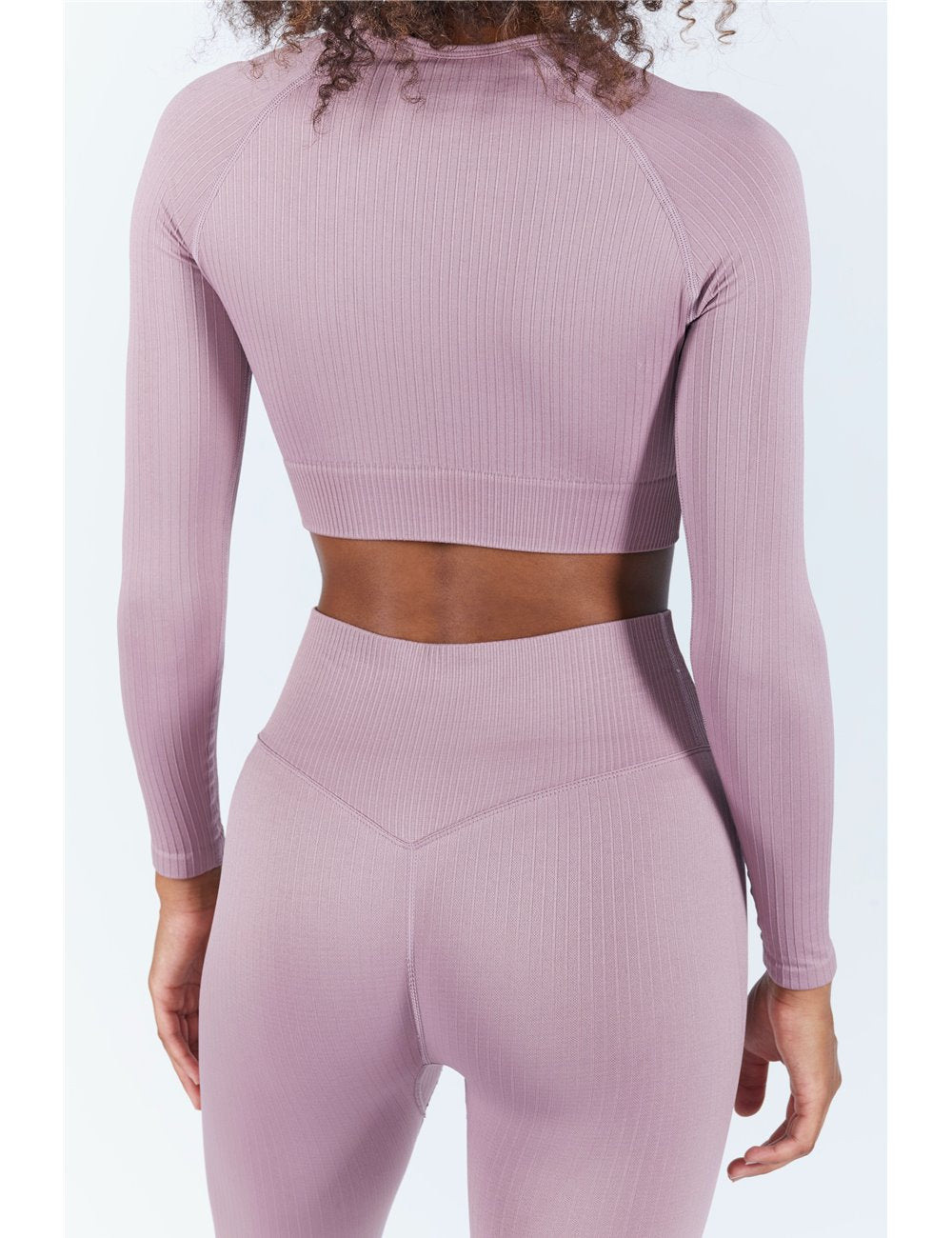 Haut De Sport Femme Manche Longue lila vu de dos